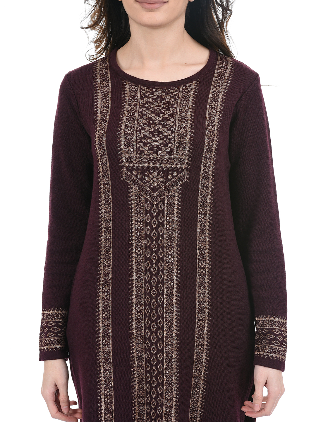American Eye Women Casual Wear Burgundy Kurta